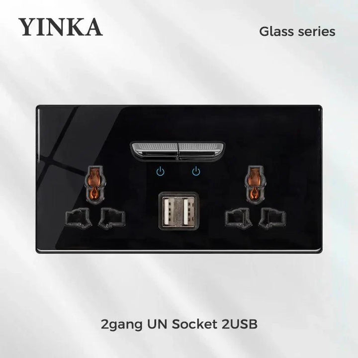 Lisslune | Elegant LED Crystal Glass Light Switch Panel - Versatile Multi-Control System