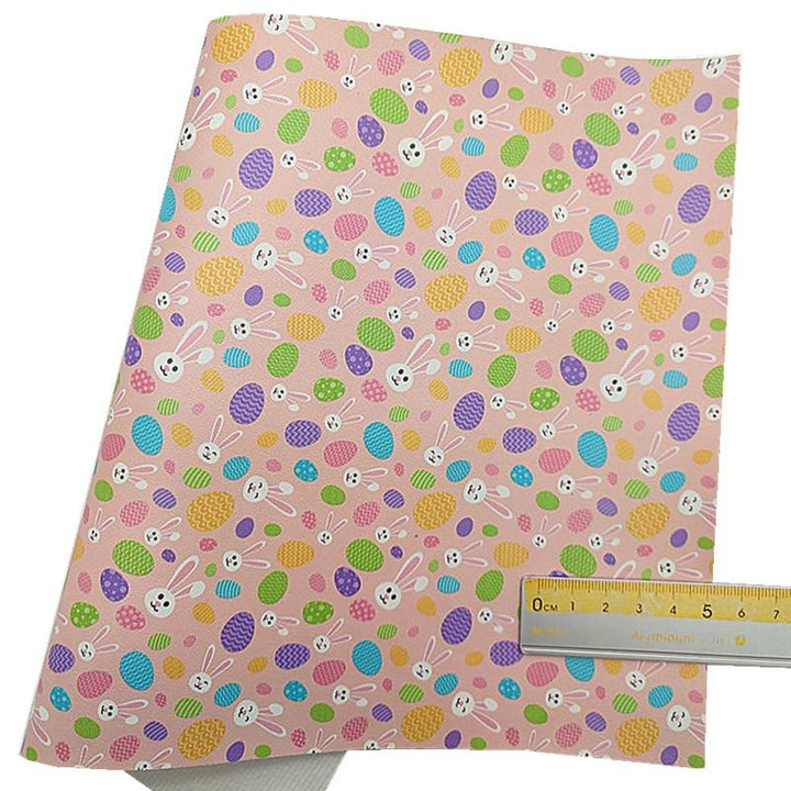 Lisslune | Sparkling Easter Synthetic Leather Craft Sheets - Assorted Glitter in Pink, Yellow and Mint