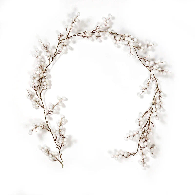 Rynx 150cm Christmas Wreath Rattan Artificial Vine Hanging Floral Garland Christmas Decorations for Home Christmas Fireplace Door Decor