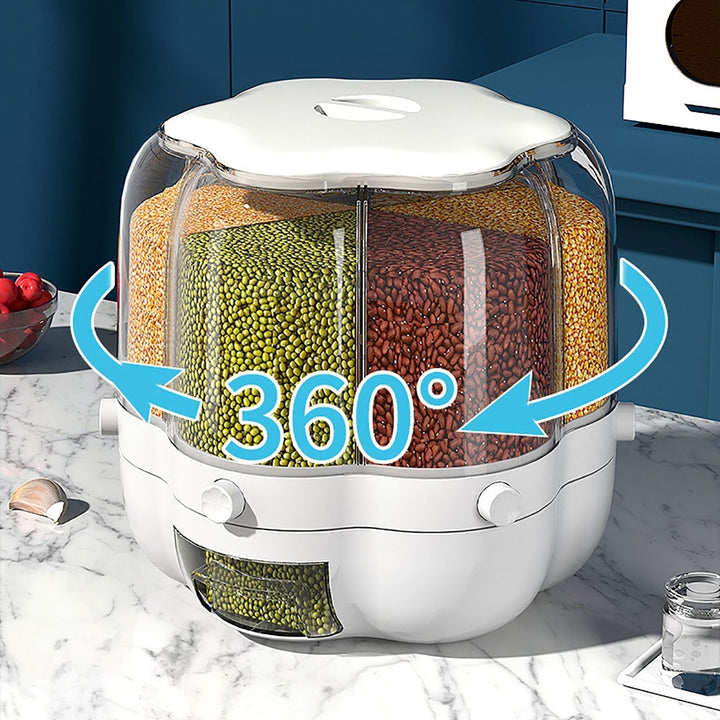 Lisslune | 6-Grid Rotating Grain Storage Dispenser