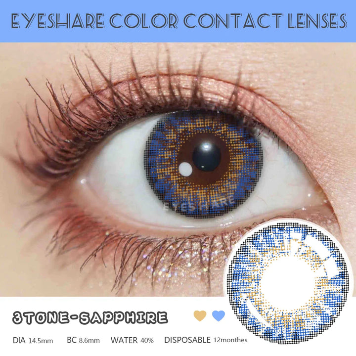 Rynx | 1 Pair Colored Contact Lenses for Eyes Cosplay Lenses for Eyes Blue Contact Lenses Fashion Brown Eye Lens Beauty Makeup