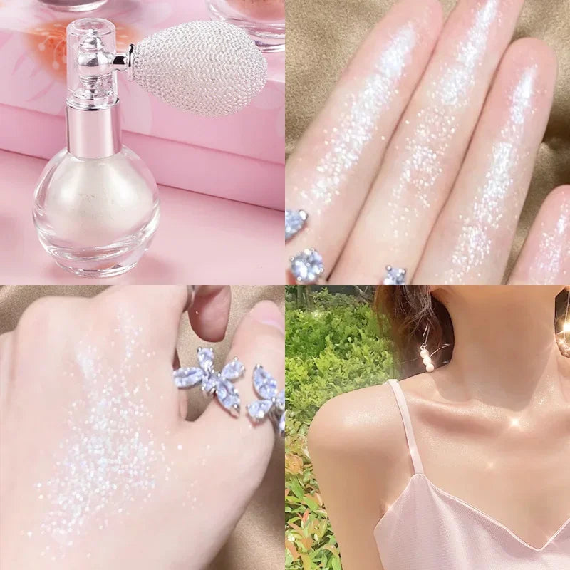 Rynx | Skin Brightening Highlighter Powder Long-lasting Glitter Make-up Highlighter Spray Face Body Glitter Shine Shimmer Glossy Powder Cosmetics