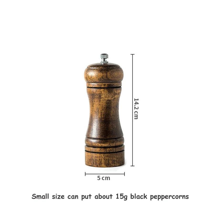 Lisslune | Stylish Wood Salt and Pepper Mill Set with Adjustable Ceramic Mechanisms and Elegant Stand