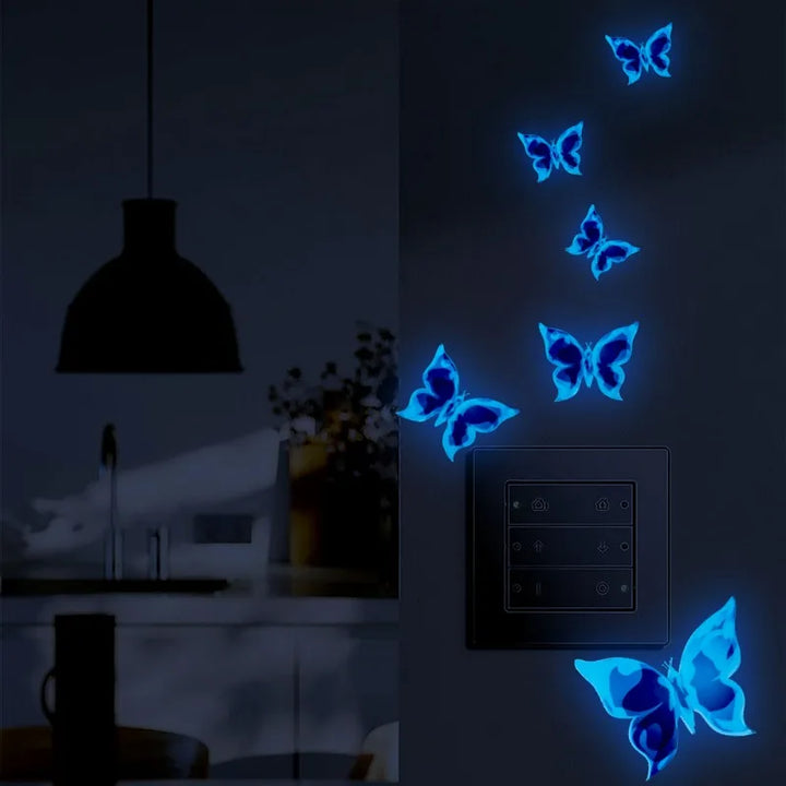 Rynx New Blue Bright Butterfly Wall Stickers Room Decoration Accessories Cartoon Stickers for Anniversaries Birthdays Paster