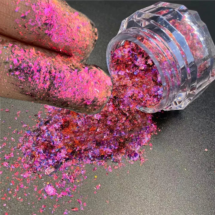 Rynx | 1jar Plating Aurora Chrome Nail Powder High Gloss Moonlight Mirror Fine Glitter Pigment Aurora Pearl Rub Dust Chrome Nails
