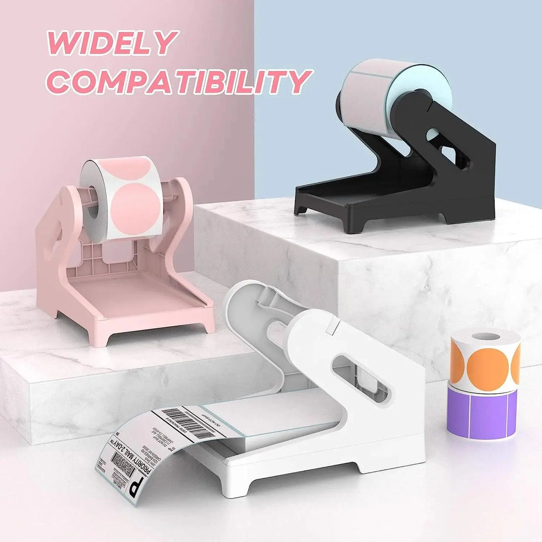 Lisslune | Chic Pink Label Printer Stand - Elegant and Space-Saving Organizer