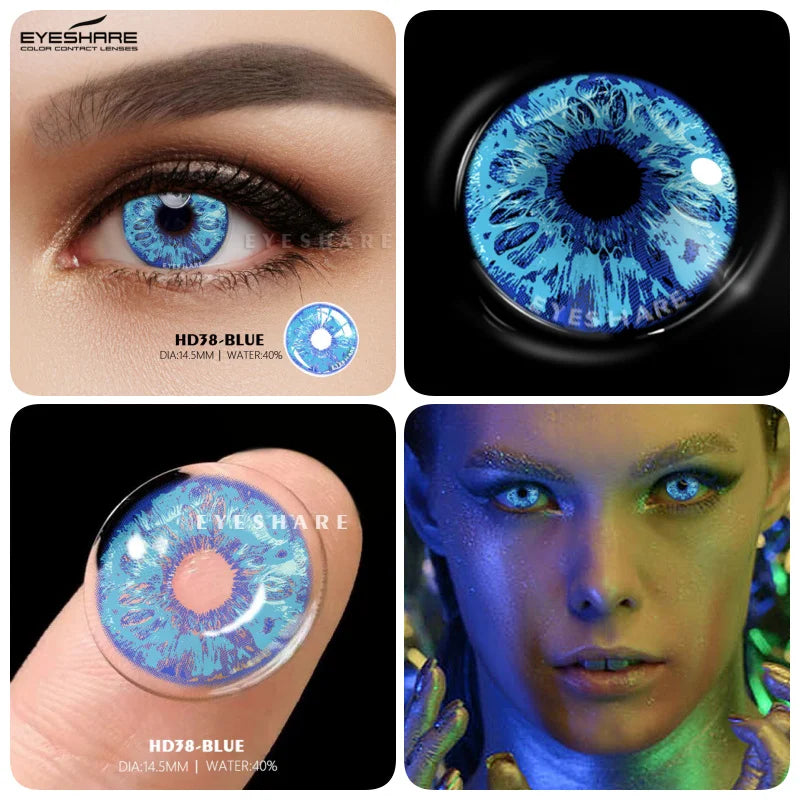 Rynx | 1 Pair Colored Contact Lenses for Eyes Cosplay Contact Lenses Blue Lenses Halloween Lens Cosmetics Pupils Eye Color Lens