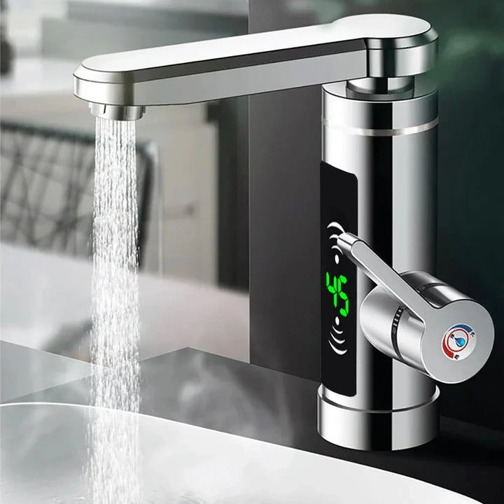 Lisslune | ThermoFlow 3000W Instant Heating Kitchen Tap with 360° Rotating Spout – Stainless Steel & Energy Efficient
