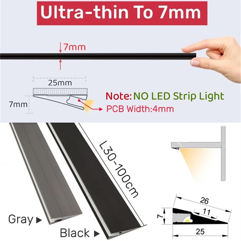 Lisslune | Invisible Surface Aluminum Thin Light Panel