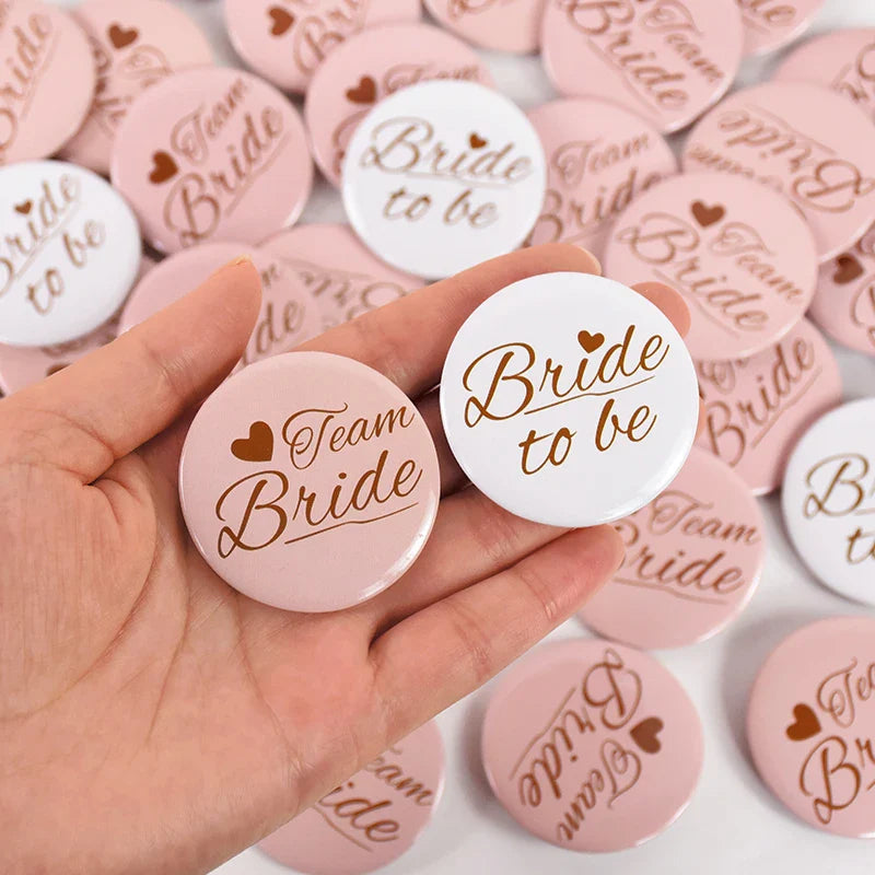 Rynx 12/1pcs Bride to be Team Bride Badge for Wedding Party Decor Bridesmaids Gift Bachelorette Party Hen Night Accessories