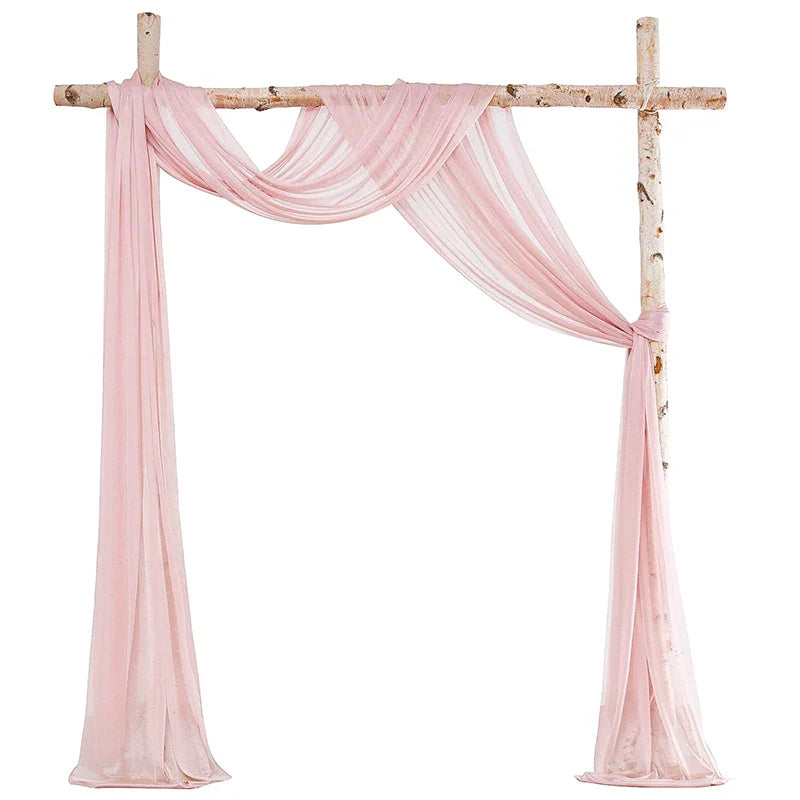 Lisslune | 6-10M Hochzeitsbogen Drapierung Stoff für Zeremonie Empfang Dekorationen Chiffon durchsichtiger Stoff Vorhänge für Party Bühne Hochzeitsdusche