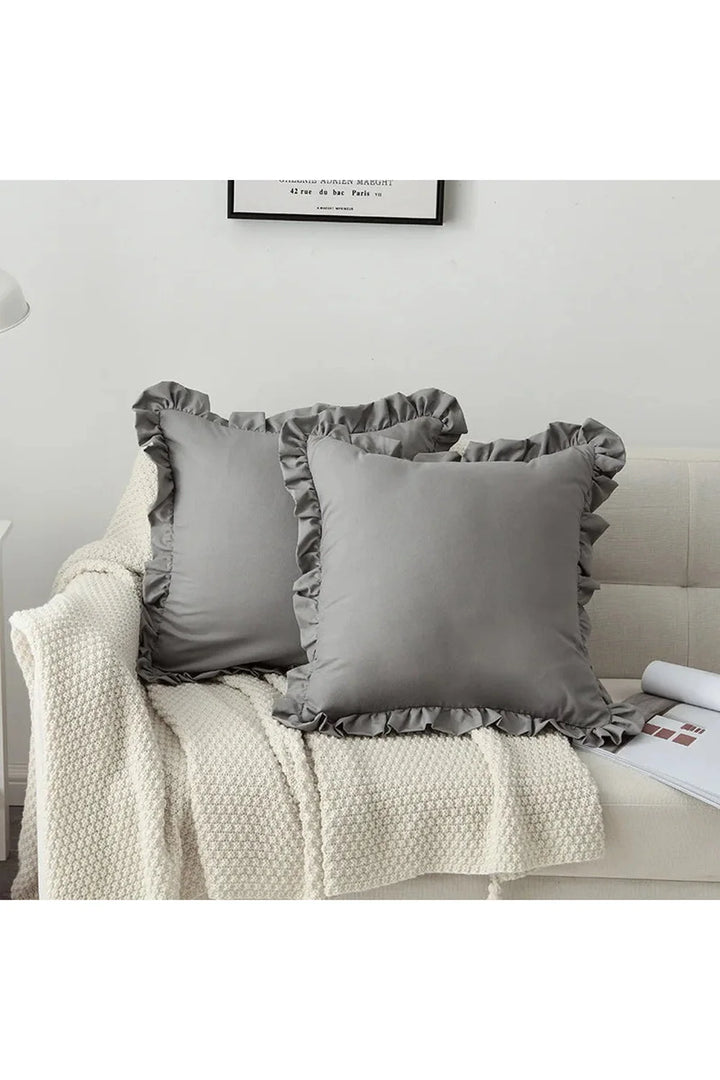 Lisslune | solid ruffle cushion cover