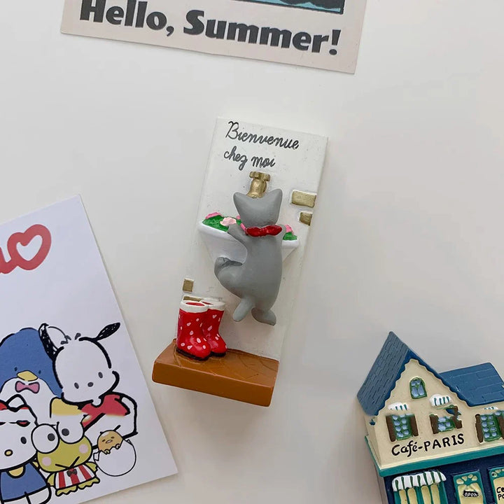 Rynx | House and Dog Refrigerator Stickers INS Cartoon Door Decorative Magnet Stickers Puppy Magnet Stickers Photo Notice Board Stick