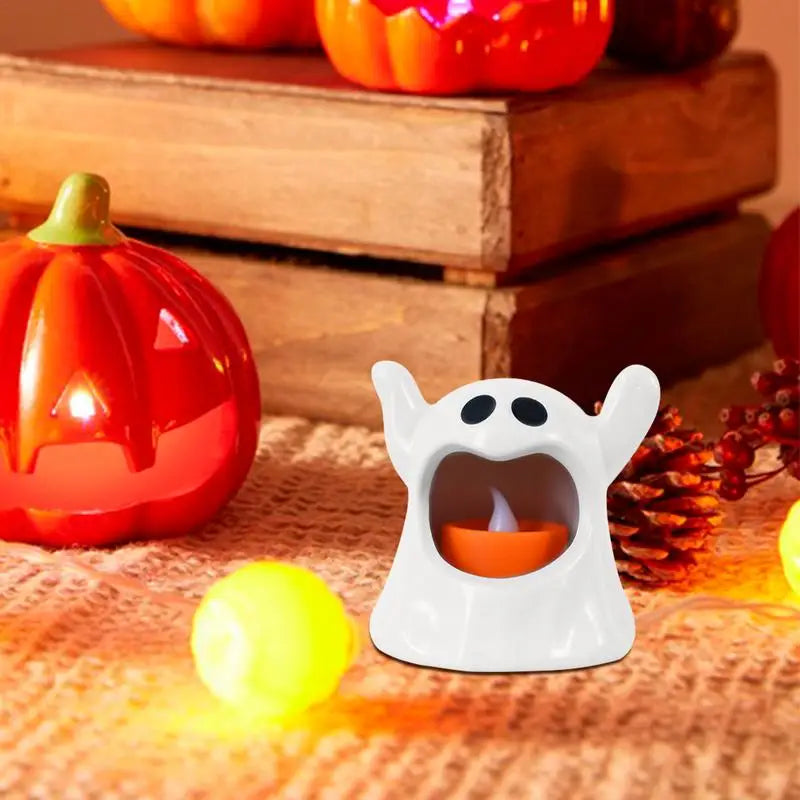 Rynx | Halloween Ghost Lamp with LED Flameless Candles Decorative Halloween Party Ghost Horror Atmosphere Props Deco