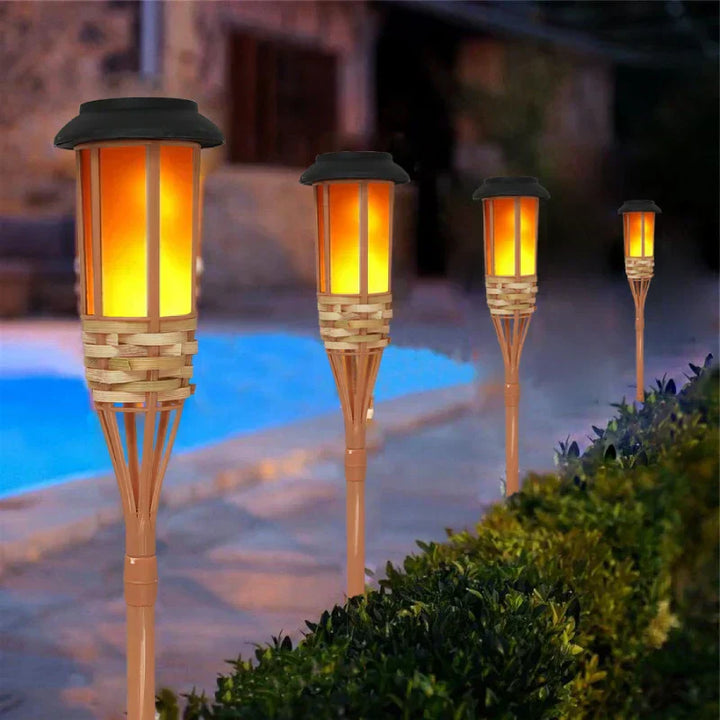 Lisslune | 5-Piece Solar Torch Light Set – Flame Effect LED Garden Lights | Solar Powered & Weatherproof Outdoor Lighting