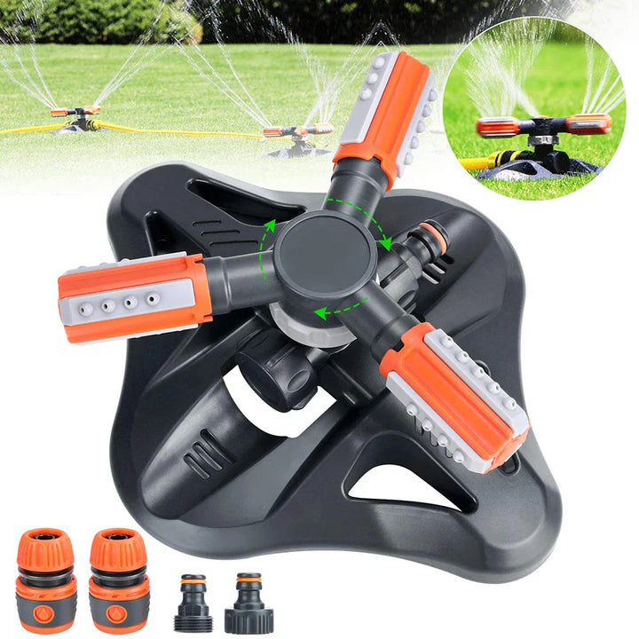 Lisslune | Rotatable Garden Sprinkler with 3 Nozzles – Efficient Watering Sprinkler for Lawns and Gardens