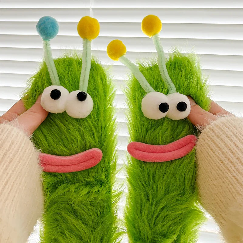 Lisslune | Fluffy Cartoon Women's Socks with Face