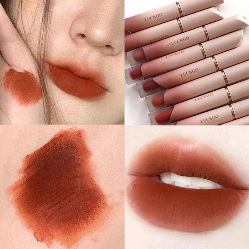 Rynx | Velvet Matte Lipstick Cream Sexy Red Lip Color Moisturizing Long-lasting Lip Gloss Waterproof Makeup Korean Cosmetics 6 Colors