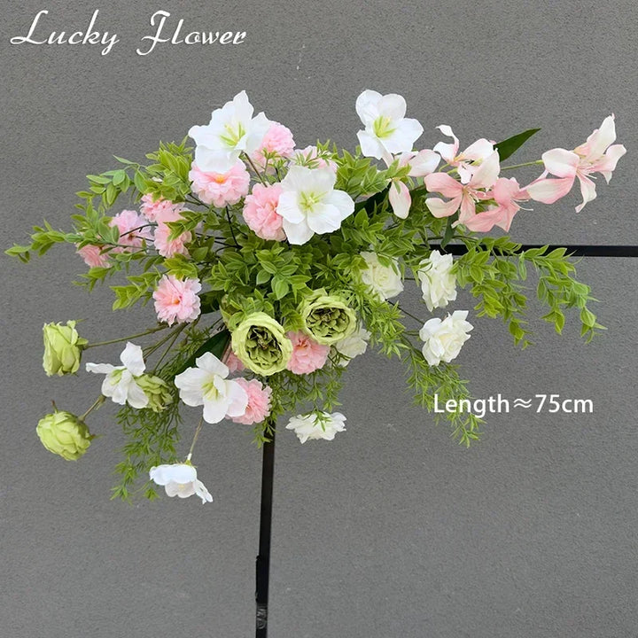 Rynx | Artificial Flowers Wedding Decoration Hanging Flower Row Background Arch Decor Aisle Flower Ball Floral Backdrop Arrangement