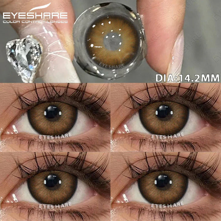 Rynx | 1 Pair colored contact lenses for eyes Black lenses Cosmetic large eye lenses Gray pupil lenses Yearly Natural eye contacts