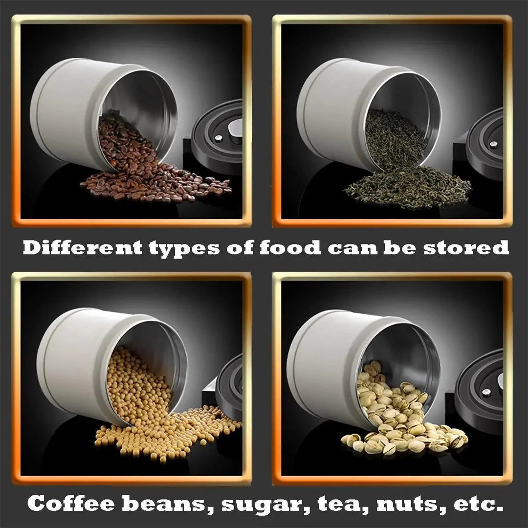 Lisslune | Premium Stainless Steel Coffee Storage Container Set with CO2 Release Valve - Maximize Freshness & Kitchen Organization