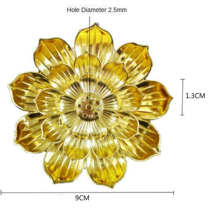 Lisslune | Serene Lotus Alloy Incense Holder: Aromatherapy Diffuser for Tranquil Spaces