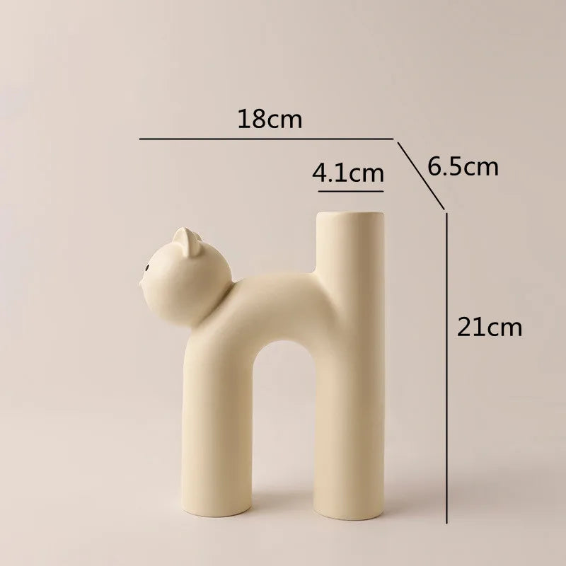 Lisslune | Mini Cat Elegant Minimal H-shaped Flower Vase