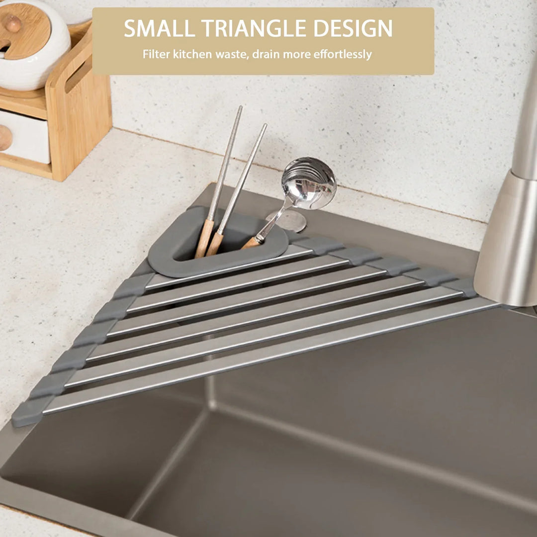 Lisslune | Sink Mounted Triangle Drainage Rack Kitchen Storage Shelf