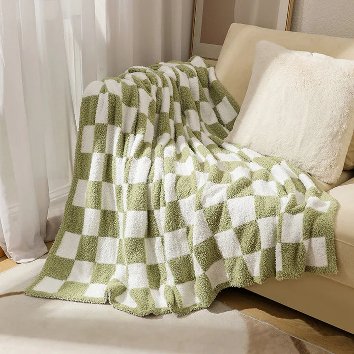 Rynx | Textile City Ins Nordic Sofa Blanket Checkerboard Fabric Velvet Throw Blanket Home Sofa Cover Knit Blanket 150x200cm