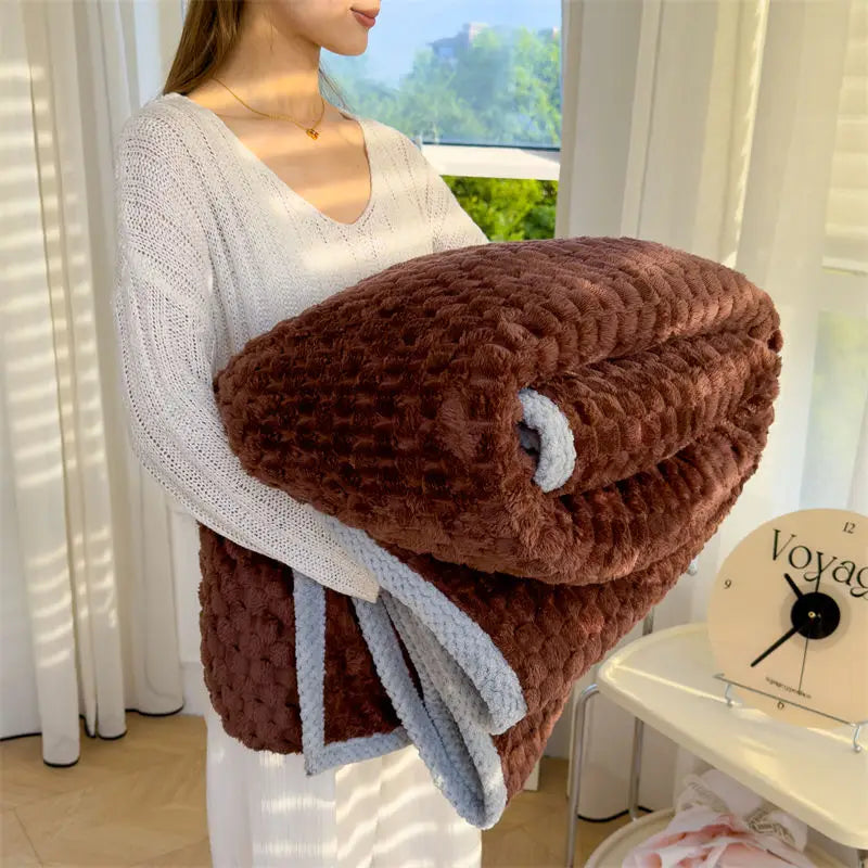 Rynx Velvet Coral Velour Small Blanket Single Room Climate Blanket Rabbit Velour Blanket Office Nap Blanket