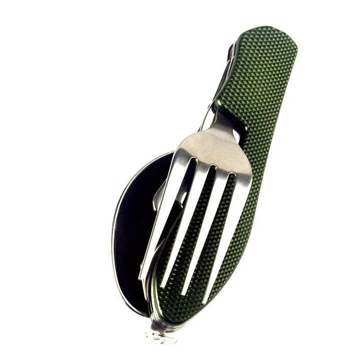 Lisslune | Multifunctional Outdoor Dining Cutlery Set: Fork, Spoon, Knife & Bottle Opener for Campers and Hikers