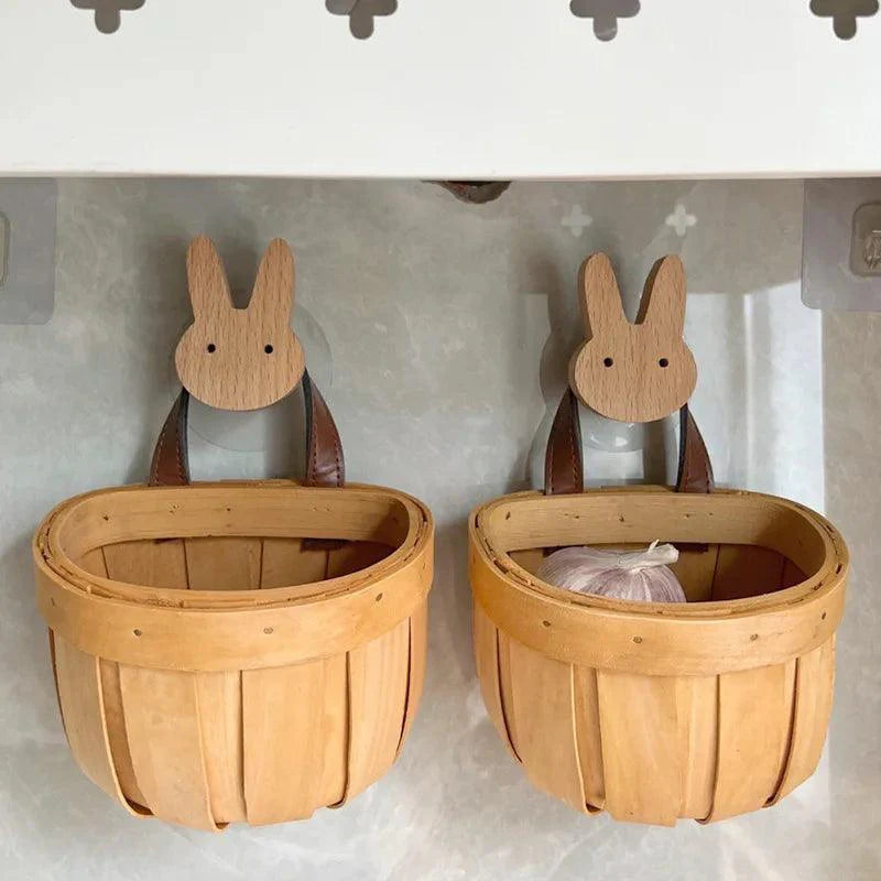 Lisslune | Charming Bamboo Wall Basket for Storing Spring Onions, Ginger, and Garlic