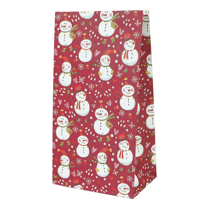 Rynx 10 pieces kraft paper candy cookie bags Santa snowman Christmas gift packaging bags Xmas Navidad New Year party decoration supplies