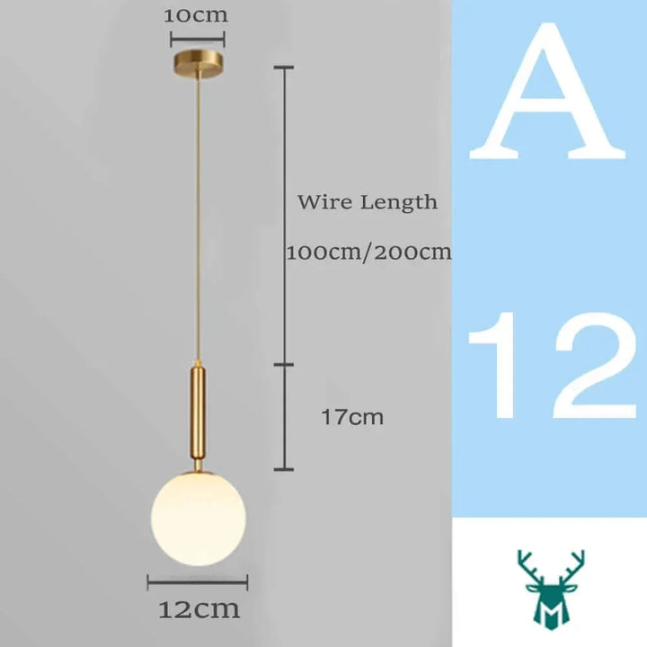 Lisslune | Mid-Century Modern Glass Ball Pendant Light