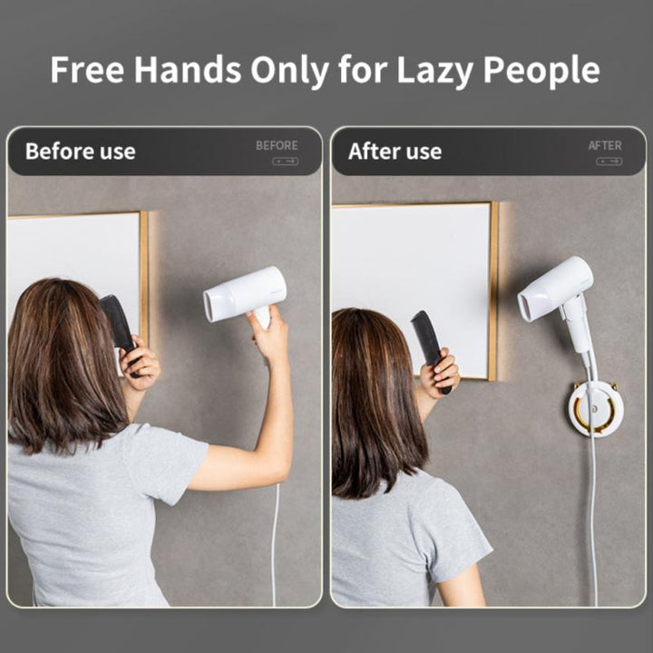 Lisslune | Mounted Universal Self-Adhesive Hair Dryer Holder