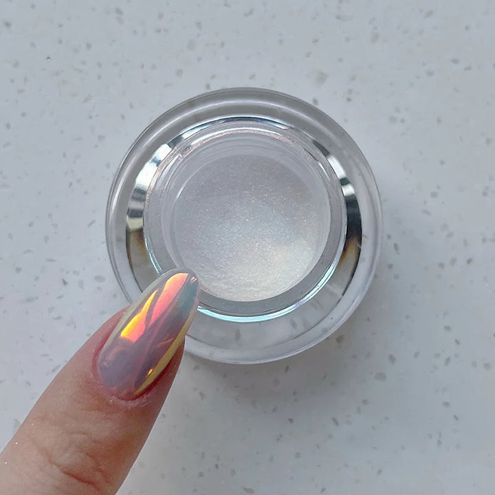 Rynx | 1jar Plating Aurora Chrome Nail Powder High Gloss Moonlight Mirror Fine Glitter Pigment Aurora Pearl Rub Dust Chrome Nails