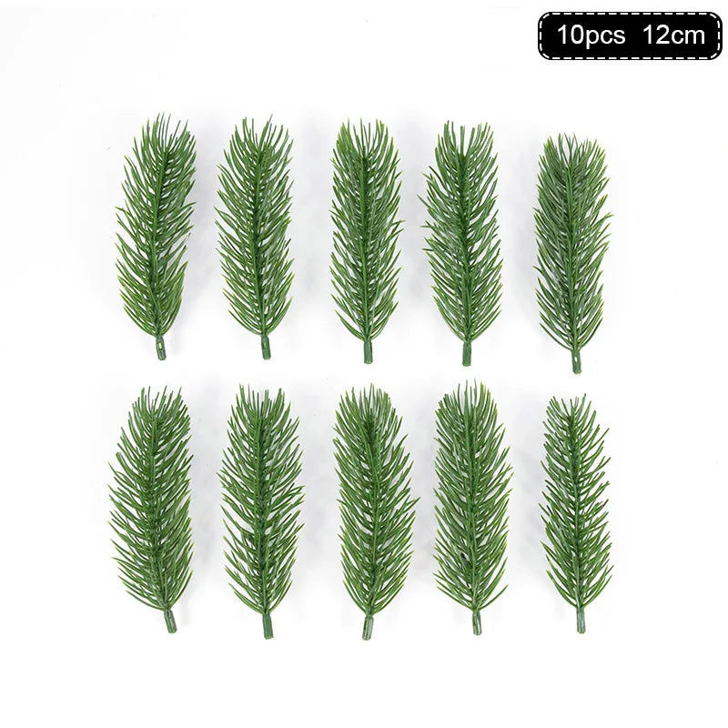 Rynx 1Pack Christmas Pine Needles Branches Artificial Plant Christmas Tree Ornaments Decorations for Home DIY Wreath Gift Box Wedding Flowers