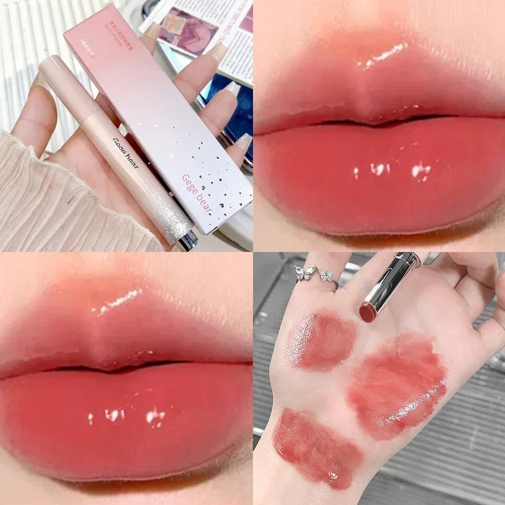Rynx | Clear Water Light Solid Lip Gloss Gel Watery Pink Lipstick Pencil Moisturizing Mirror Lipstick Pencil Korean Lip Makeup Cosmetics