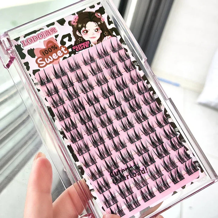 Rynx | 12 Rows Synthetic Mink Lashes Fluffy Soft Full Thick False Eyelashes Soft Natural Eyelashes Mink Eyelash Clusters False Eyelashes Korean