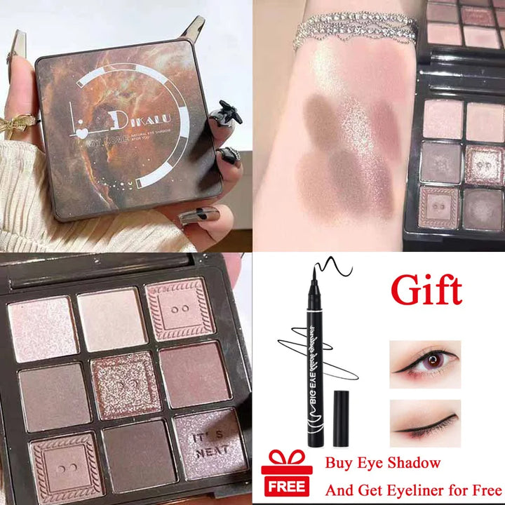 Rynx | 9 Colors Matte Waterproof Eyeshadow Palette Blue Purple Eyeshadow Pigment Smoky Punk Eyeshadow Summer Swimming Cosmetics