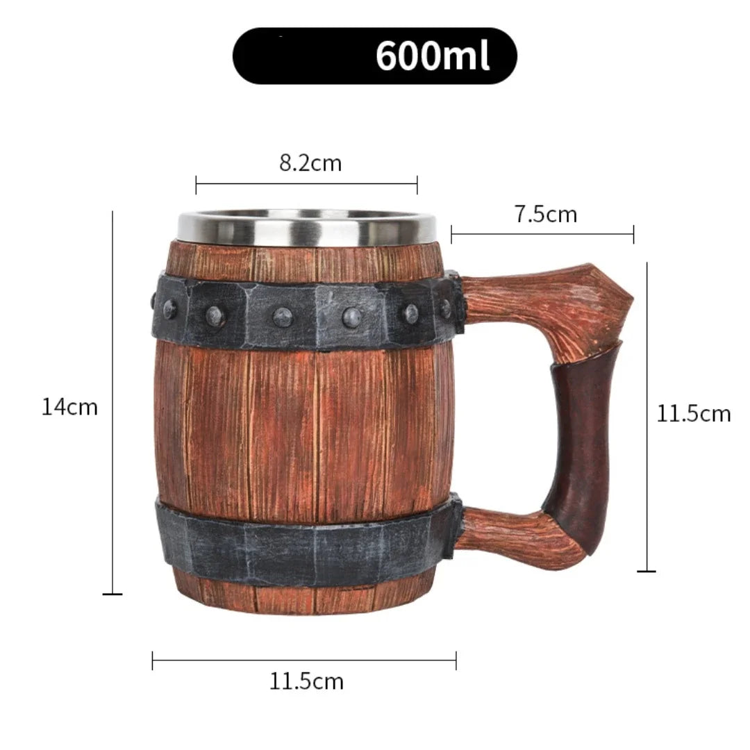 Lisslune | 3D Viking-Style Wooden Mug