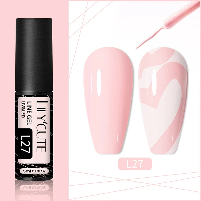 Rynx | 5ML Silver Metallic Painter Liner Gel Nail Polish Super Bright Mirror Drawing Gel Semi Permanent Line French Nail Art