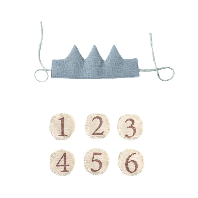 Lisslune | Children's birthday fabric crown with interchangeable adhesive numbers