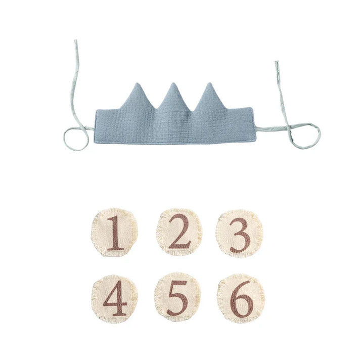 Lisslune | Children's birthday fabric crown with interchangeable adhesive numbers
