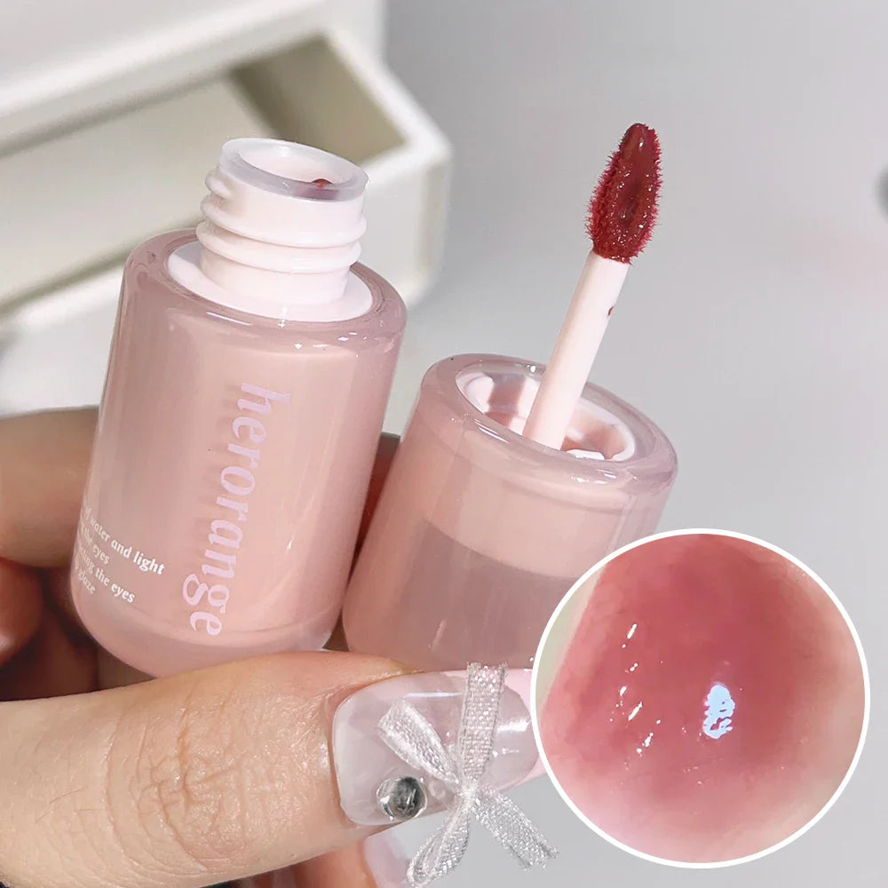 Rynx | Mirror Water Lip Gloss Transparent Glass Gel Lip Lacquer Waterproof Moisturizing Liquid Lipstick Nude Clear Shade Korean Makeup