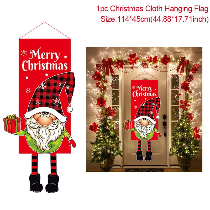 Rynx Merry Christmas Door Banner Hanging Decoration Christmas Decoration for Home Xmas Navidad Happy New Year