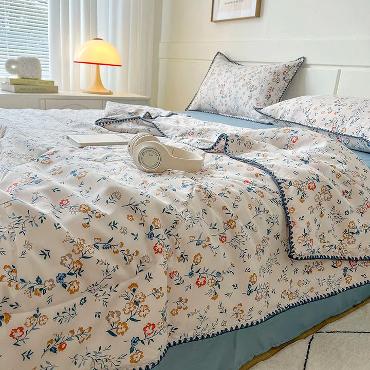 Rynx | Summer Blanket French Style Comfort Blanket Flora Household Machine Washable Suitable Cool and Refreshing Blanket