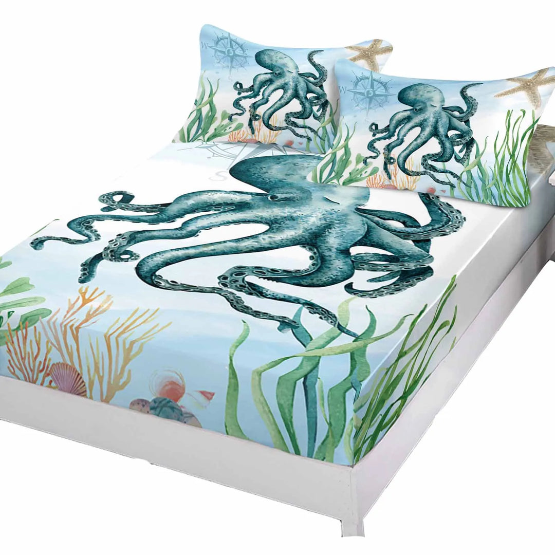 Lisslune | 3pcs Octopus Eye Floral Comfortable Duvet Cover Bedding Set