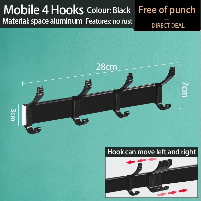 Lisslune | Space-saving Aluminum Hook Organizer: Efficient and stylish storage for any room