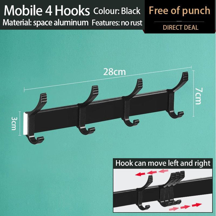 Lisslune | Space-saving Aluminum Hook Organizer: Efficient and stylish storage for any room